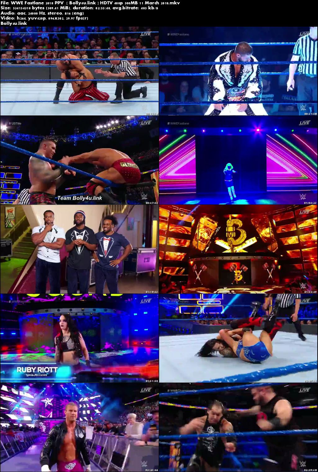 WWE Fastlane 2018 PPV HDTV 480p 500MB 11 March 2018 Download