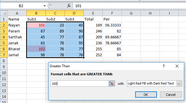 Conditional Formatting