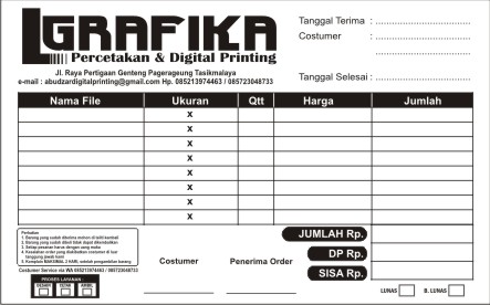 Contoh Nota Toko Elektronik Daftar Contoh G