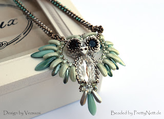 Beaded pendant "Hedwig" beaded by PrettyNett.de