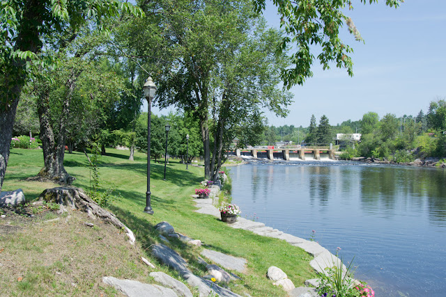 A long view of some of the park area and damn at Kinmount, Ontario