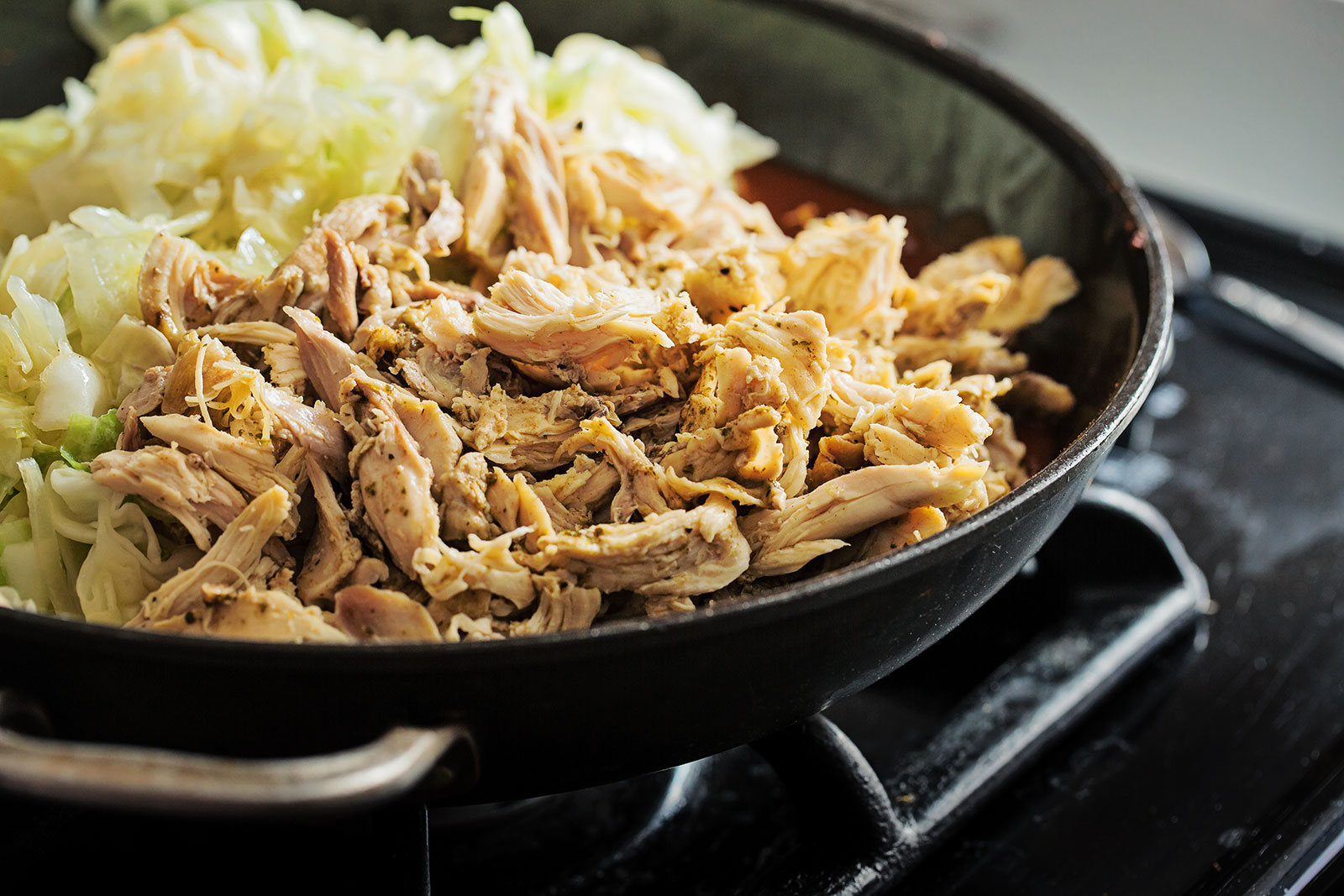 Sautéed Cabbage, Onions and Chicken with Smoked Paprika Tomato Sauce