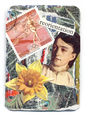 Collaged artist trading cards