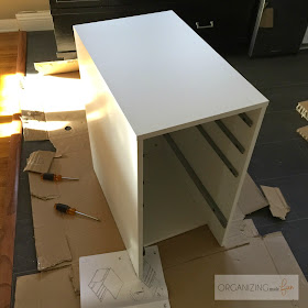 Halfway through putting furniture together for my home office :: OrganizingMadeFun.com
