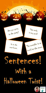 Sentences, With a Halloween Twist! Here's a chance for your students to practice several skills including reading with expression, sentence types, fantasy vs realistic, and complete sentence vs sentence fragment. Perfect literacy and Halloween fun for grades 1-3!