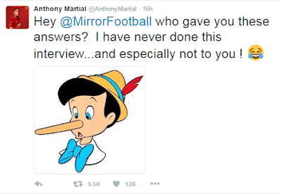 Footballer Anthony Martial Calls Out Mirror Uk On Twiiter For