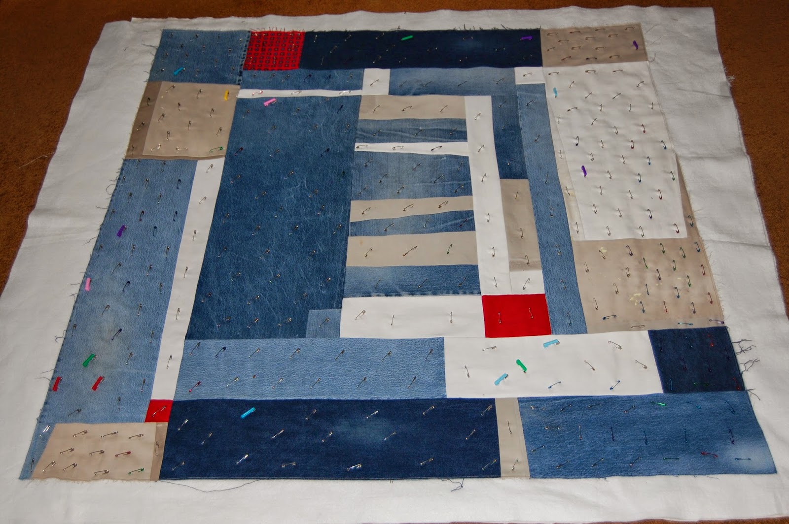 The Domestic Quilter Machine Quilting & Binding Modern Denim Quilt