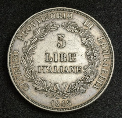 Italian States coins Lombardy Venetia Lire Silver coin