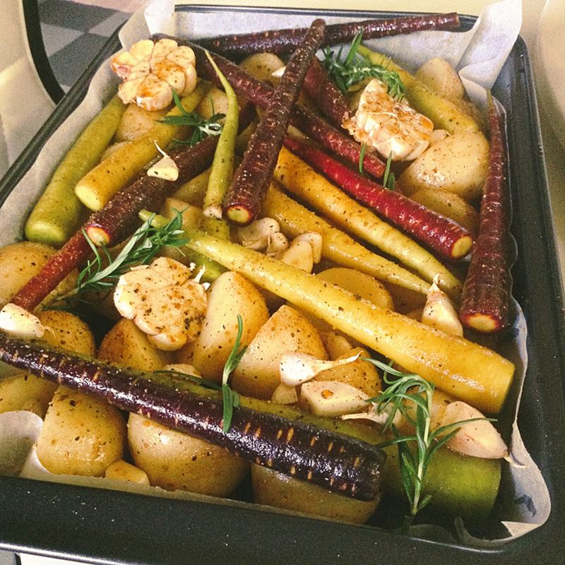 Melley Mey's Kitchen Roasted Chicken & Honey roasted potatoes and