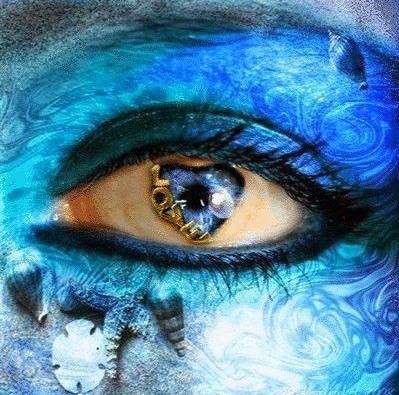 Eye of Love Blue eye with heart in the center