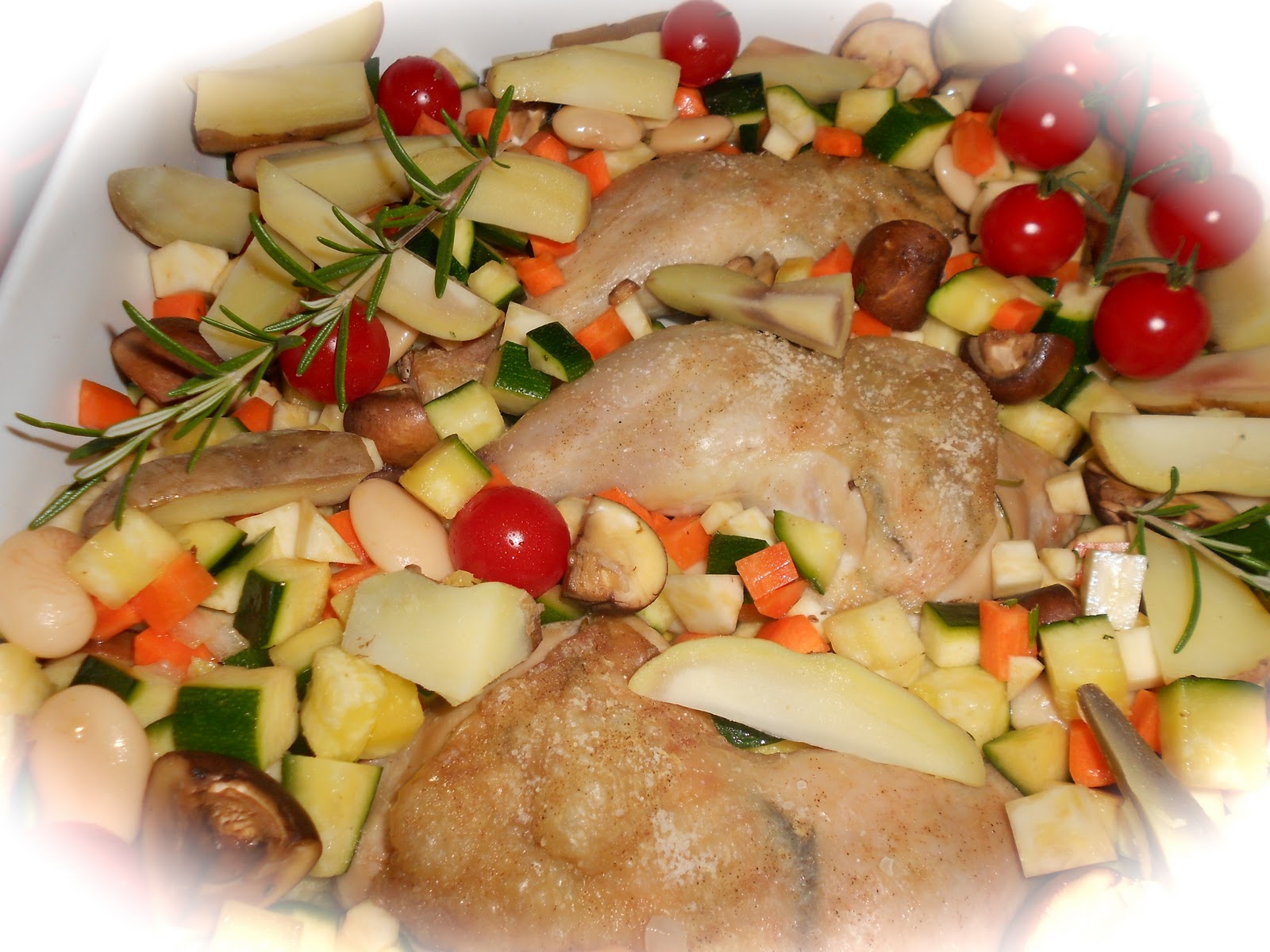Rosmarin-Hähnchen mit Gemüse &amp;quot;Pollo con verdura&amp;quot;