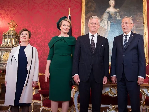 King Philippe and Queen Mathilde were welcomed by President Alexander Van der Bellen of Austria and his wife Doris Schmidauer