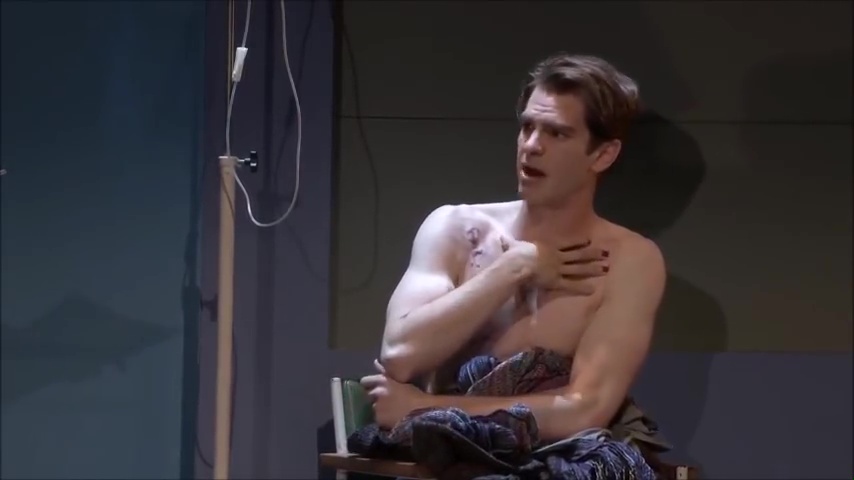 Andrew Garfield shirtless in Angels In America 1-01 "Millennium Approa...