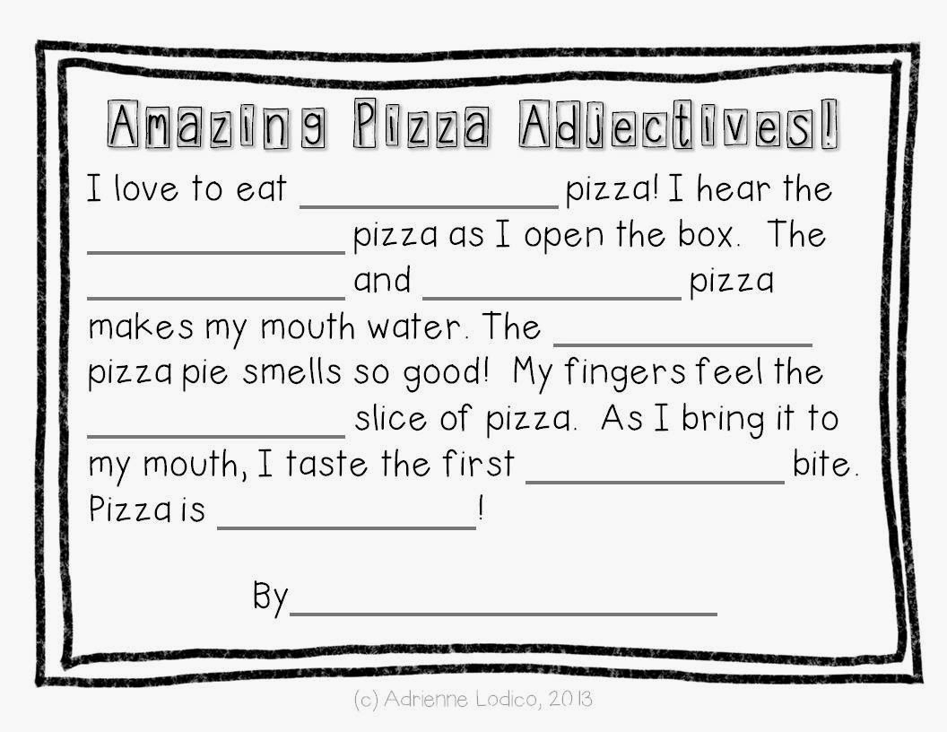 What Happens in 27...: Amazing Pizza Adjectives - FREE PRINTABLE