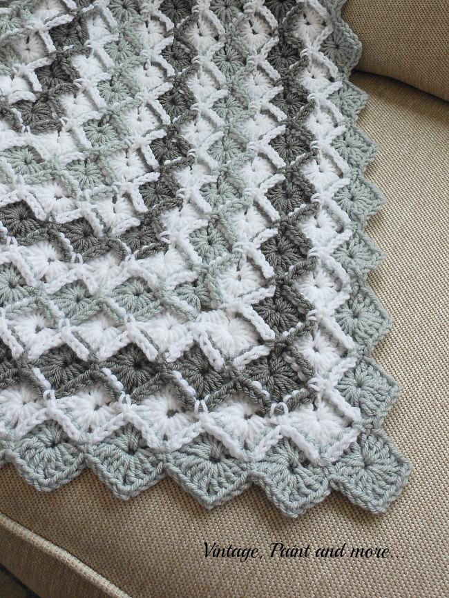 Grey Diamond Afghan Pattern Vintage, Paint and more...