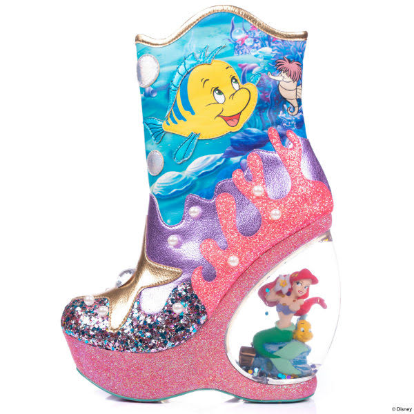 Irregular Choice Just Me & The Sea teaser boot little mermaid character heeled boot