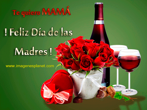 Imagenes bonitas para el dia de las madres con movimientoramos de rosas rojas y regalos de corazón champagne