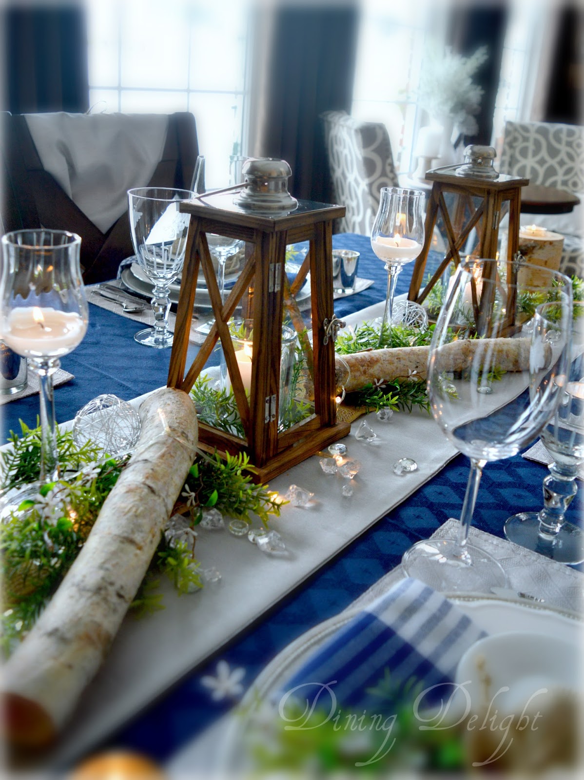 Dining Delight Rustic Blue & Gray Tablescape