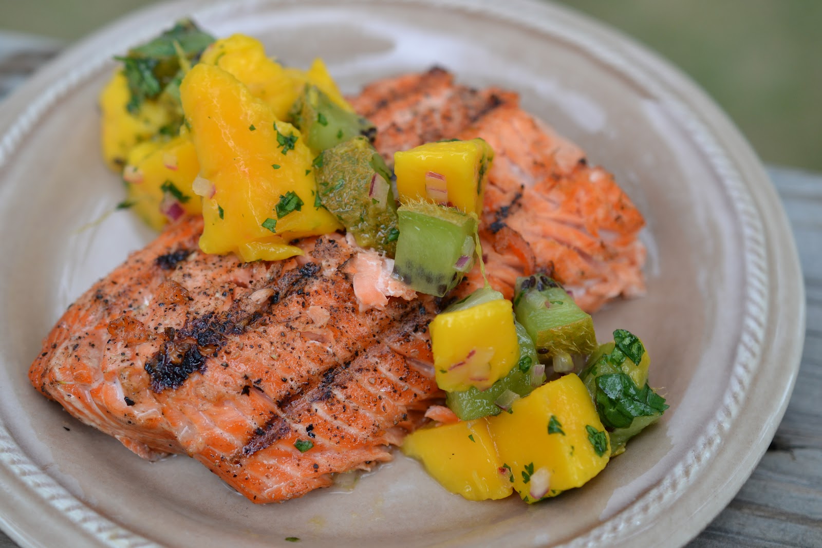 Feed Your Genes: Grilled Salmon with Mango Kiwi Salsa