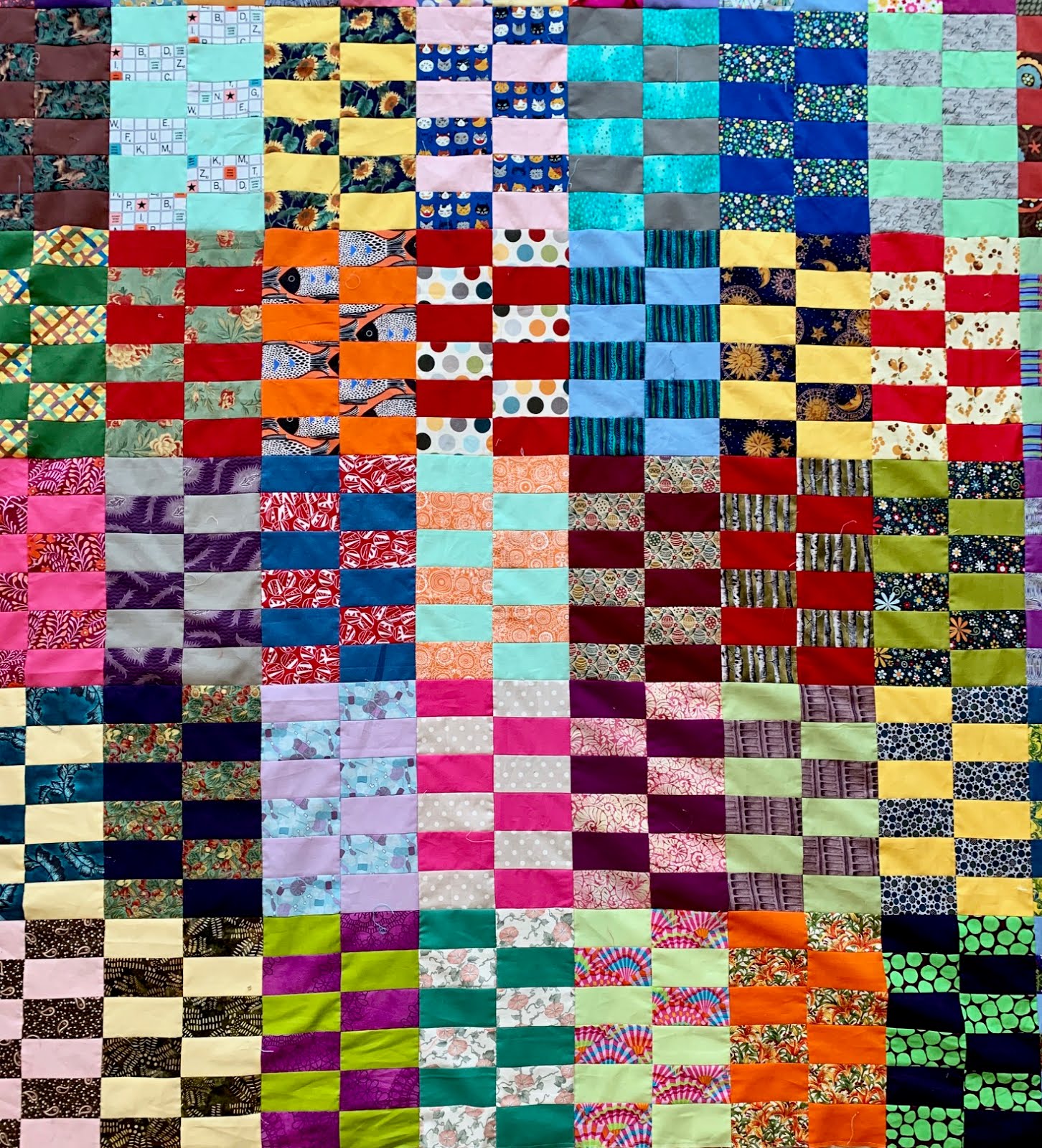 klein meisje quilts: stacked bricks, top completed