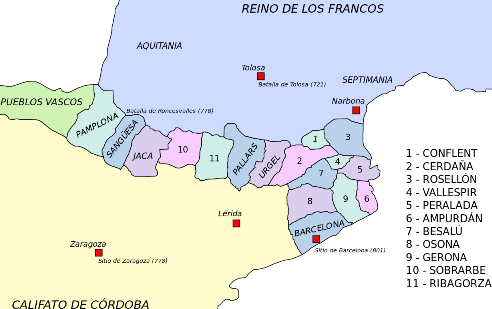 Mentalidad cristiana hispánica en la Reconquista CONDADOS%2BDE%2BLA%2BMARCA%2BHISP%C3%81NICA