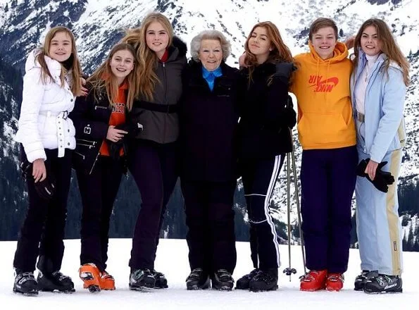 Queen Maxima, Princess Amalia, Princess Alexia and Princess Ariane, Princess Beatrix, Princess Laurentien in Lech