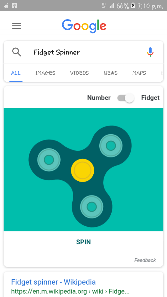 Fidget Spinner on Android Phone