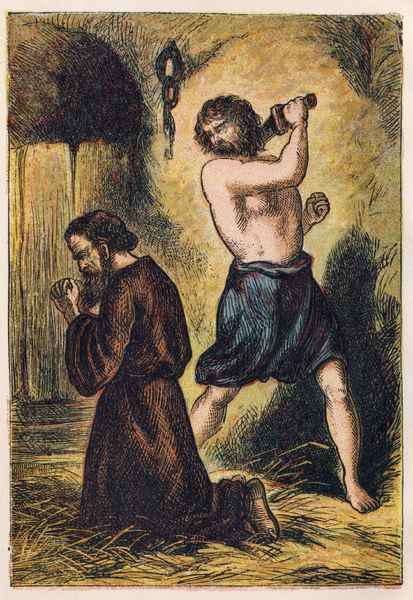 Ilustracción de Joseph Martin Kronheim - Libro de los Mártires de Foxe Placa I - Martirio de San Paul.png