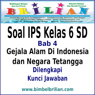 Soal IPS Kelas 6 SD BAB 4 Gejala Alam Di Indonesia dan Negara Tetangga Dan Kunci Jawaban
