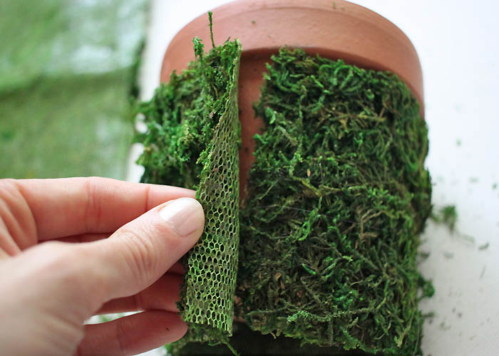 DIY Moss Covered Flower Pot Gina Michele