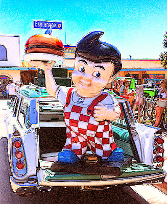 Bob's Big Boy Mascot West Coast Version at Capitola Car Show in California
