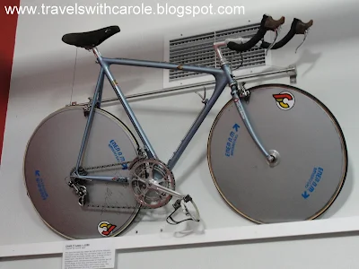 Eric Heiden’s unusual team time trial bike on display at the US Bicycling Hall of Fame in Davis, California