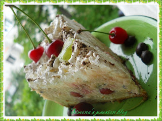 Prajitura cu branza si fructe