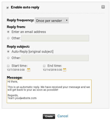 Enable auto reply Enable auto reply