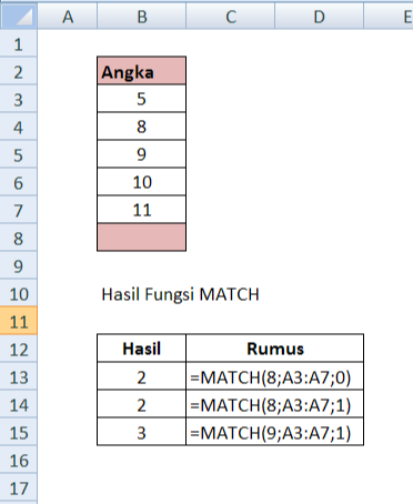 Rumus Excel Match Index - RUANG BACA