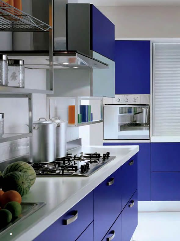 cozinhas com decoração predominante azul - blue kitchen