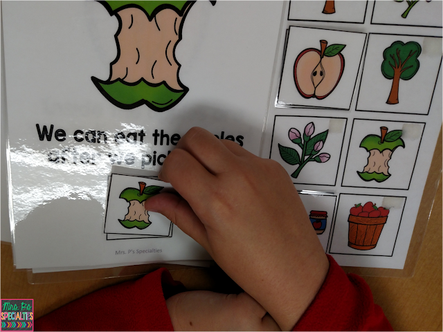 photo of fall interactive books being used by students