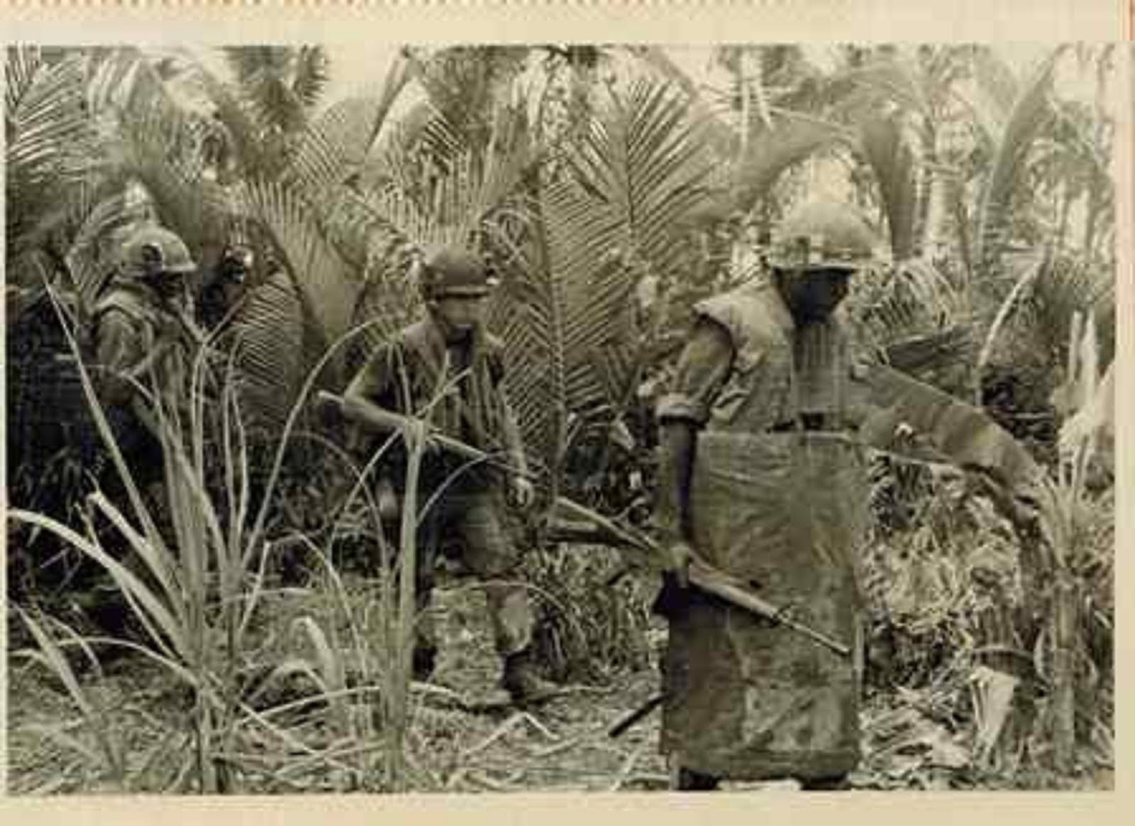 ALPHA 3rd of the 7th INFANTRY 199th LIGHT INFANTRY BRIGADE TRYING A HOME MADE FLACK-SKIRT NIPAPALM