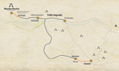 Mapa tren Cusco a Machu Picchu, tren Cusco a Aguas Calientes, Estaciones de tren Cusco
