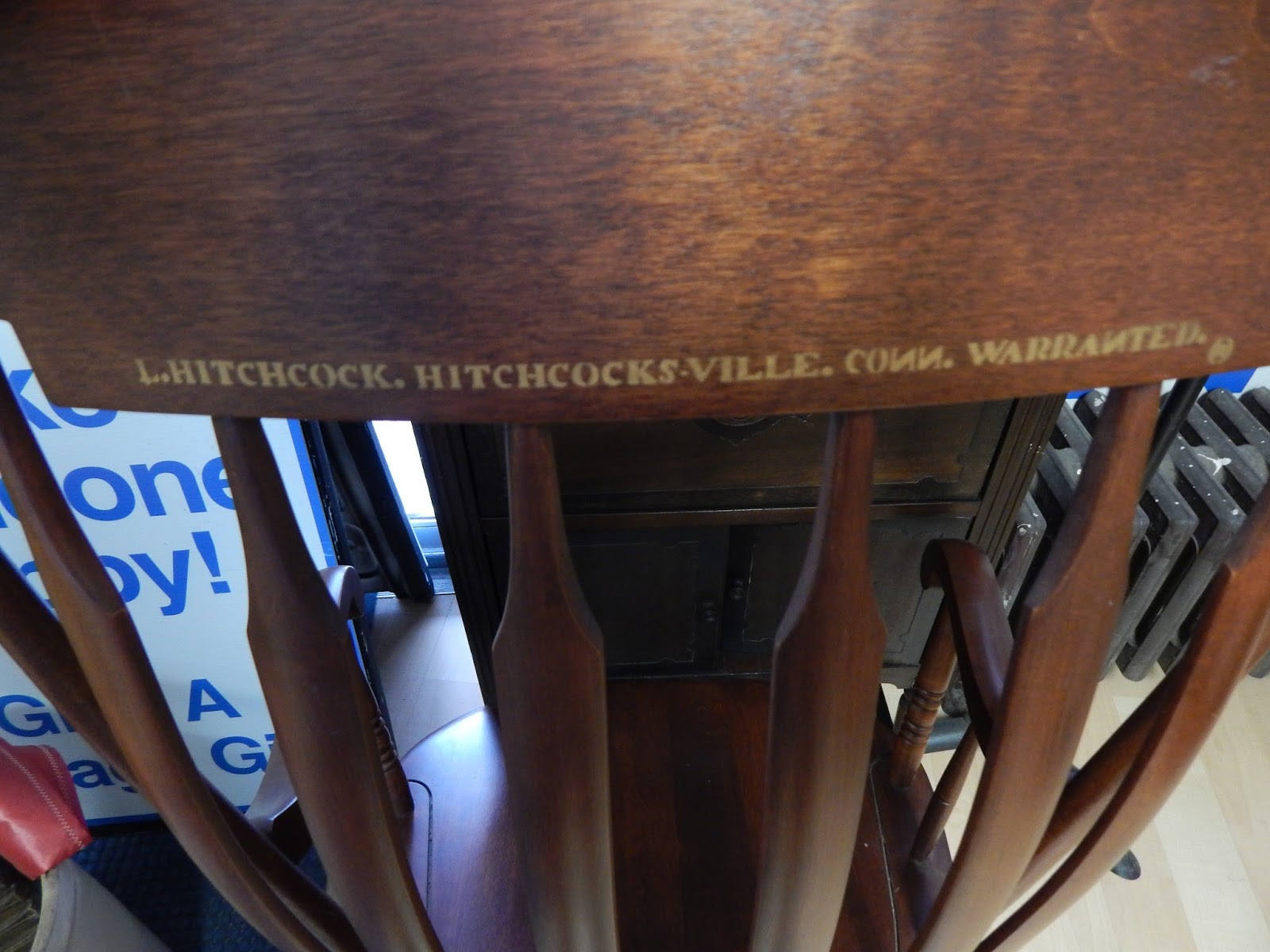 13909 Antiques Vintage Hitchcock Arrowback Rocker in Harvest Stain