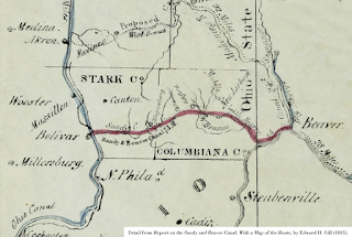 1835 map, Sandy and Beaver Canal.