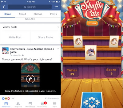 Satu Lagi Inovasi Terbaru Facebook, Instant Games