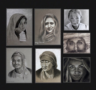 Portrait drawings by Indian artist and blogger Manju Panchal