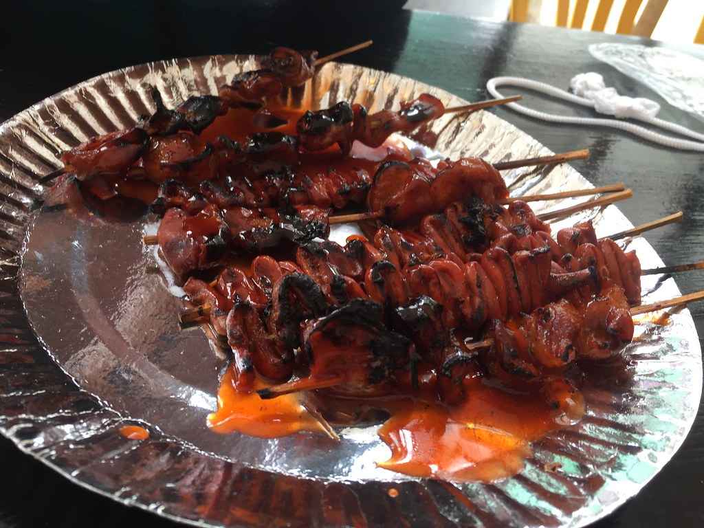 Isaw and barbecue at Jonah's restaurant in Boracay