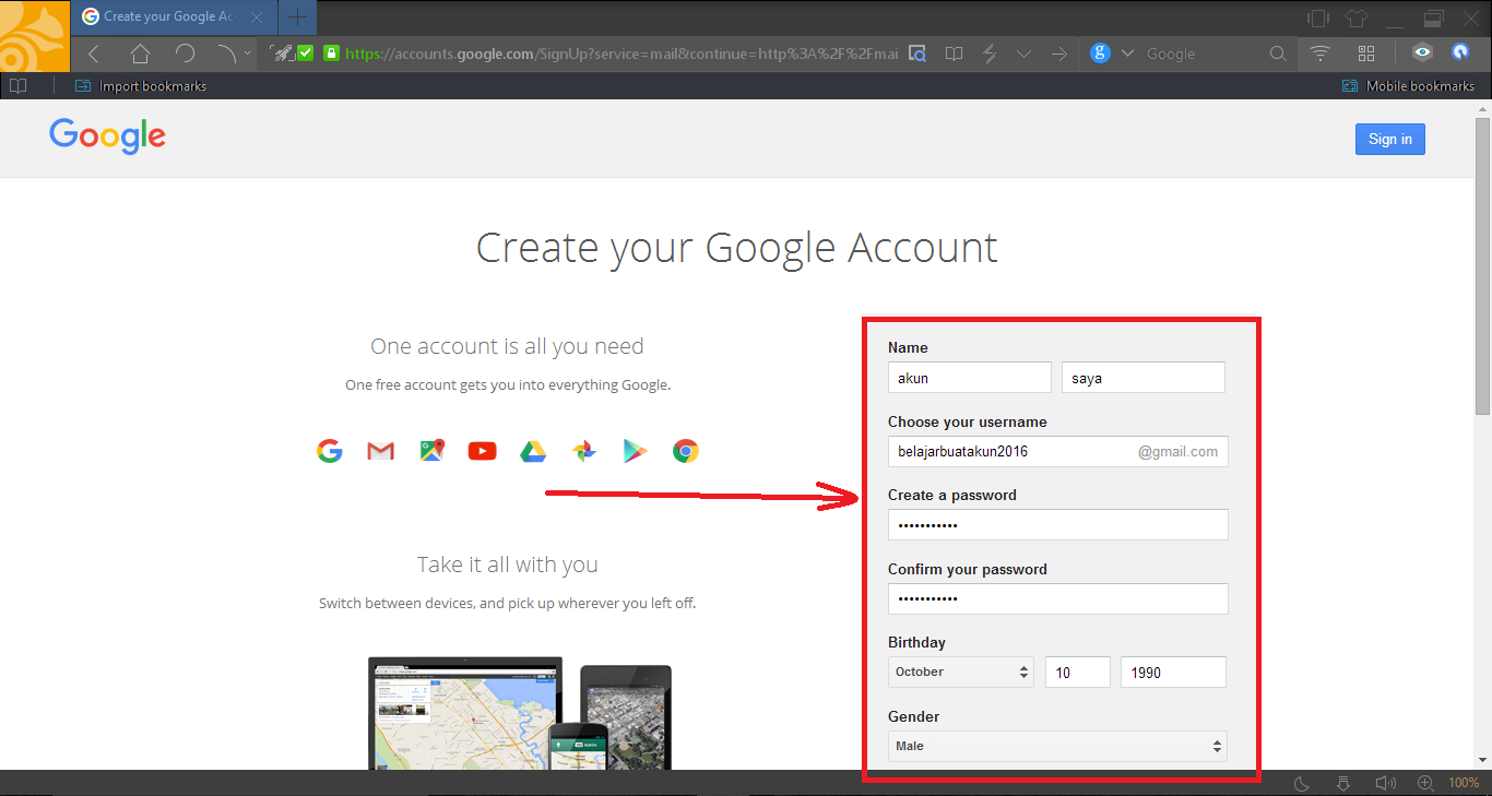 Cara Buat Akun Gmail Lengkap Dengan Gambar - Rahmad