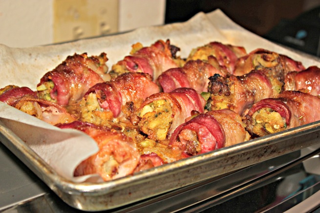 Sausage Stuffing Bacon Bombs Recipe. Easy ideas to use up leftover stuffing from Thanksgiving and makes a great appetizer for potlucks and get togethers! Sausage Stuffing Bacon Bombs Recipe. Easy ideas to use up leftover stuffing from Thanksgiving and makes a great appetizer for potlucks and get togethers!