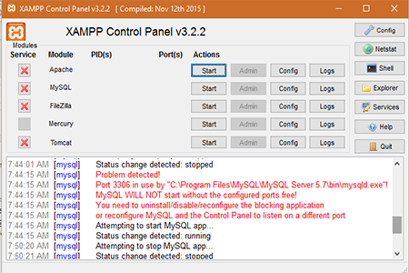 Xampp Mysql Server