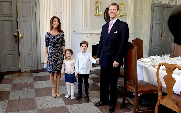 Prince Joachim and Princess Marie attend the unveiling of their portraits. Prince Henrik and Princess Athena. style royals, jewels, diamond earrings