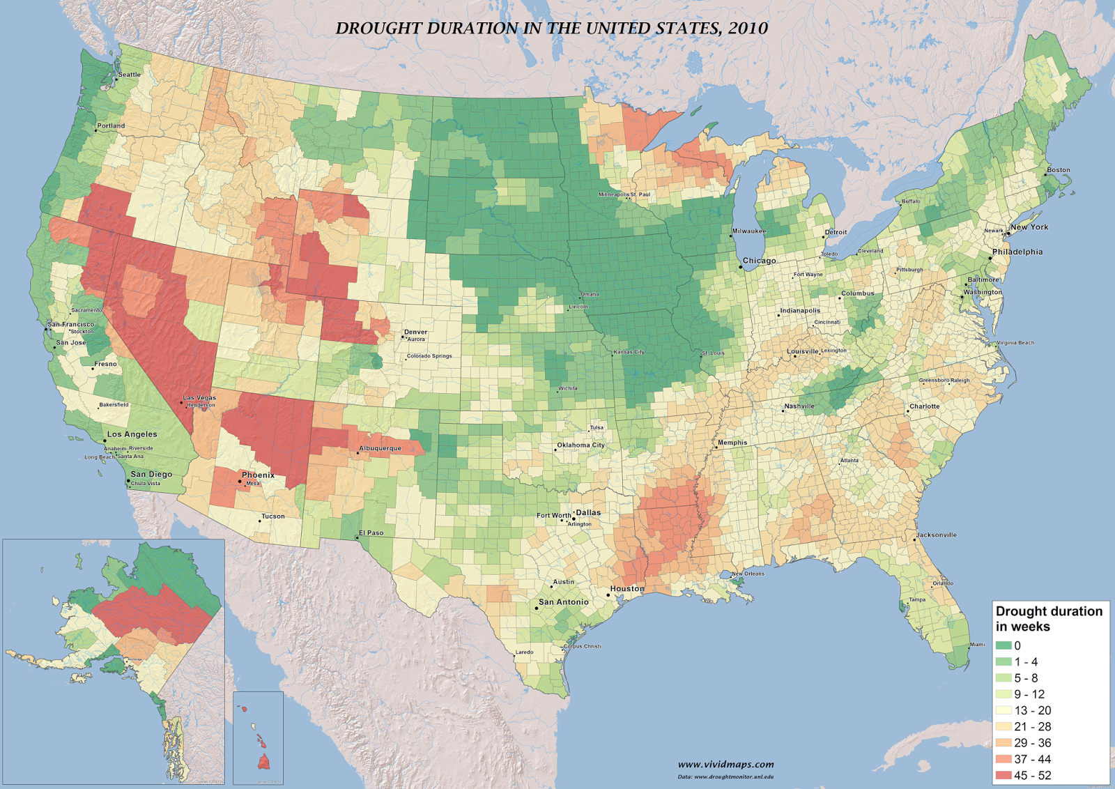 Drought duration in the U.S., 2010 Drought duration in the U.S., 2010