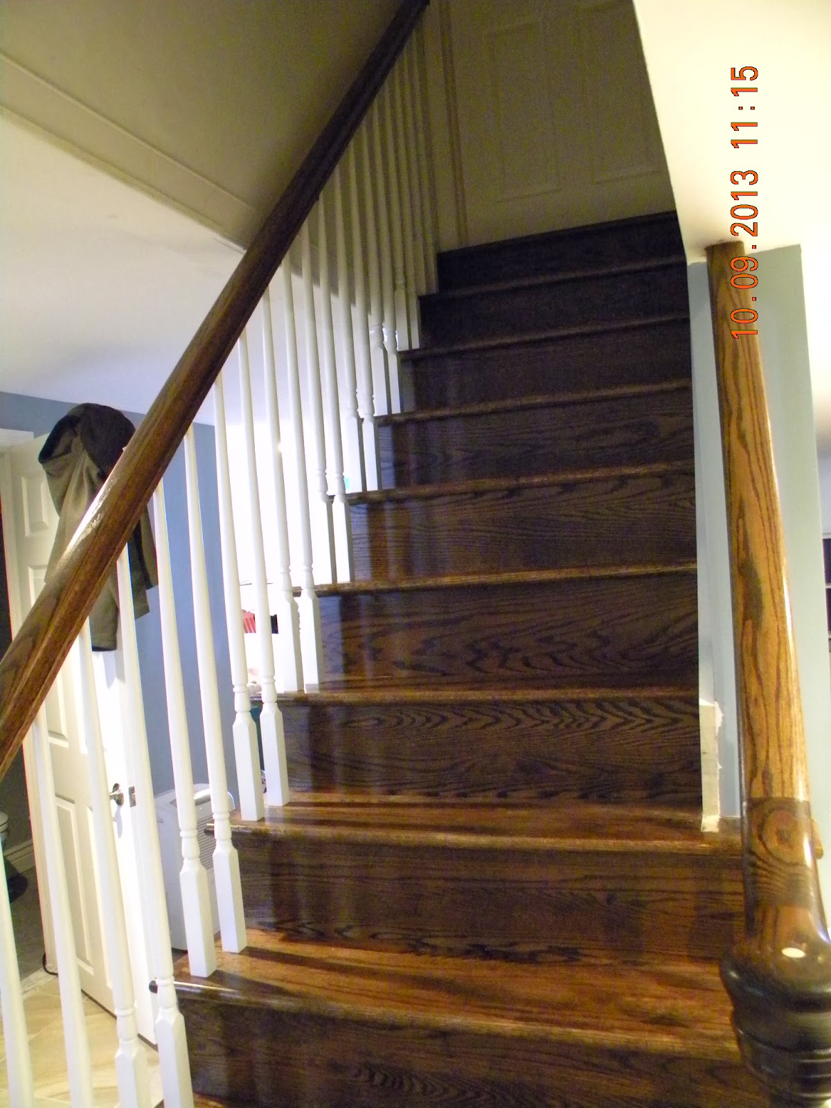 Wood Stairs and Rails and Iron Balusters Wood Staircase Handrail